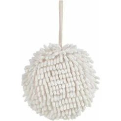 Essuie-Mains En Boule Empêchant La Croissance Bactérienne Respectueux De La Peau Essuyer Les Mains éponge Suspendue Super Absorbante Débarbouillettes - Blanc