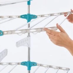 Séchoir à Linge Modulable Blanc/bleu Grande Capacité + 30 Accessoires 9 Séchoir à Linge Modulable Blanc/bleu Grande Capacité + 30 Accessoires -Wenko || Grohe || HOMCOM Soldes 14226222 3