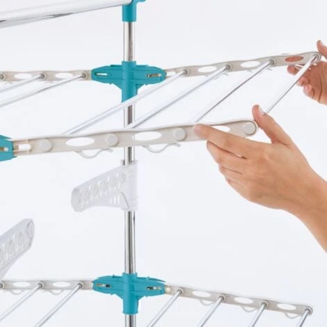 Séchoir à Linge Modulable Blanc/bleu Grande Capacité + 30 Accessoires 5 Séchoir à Linge Modulable Blanc/bleu Grande Capacité + 30 Accessoires – Image 3
