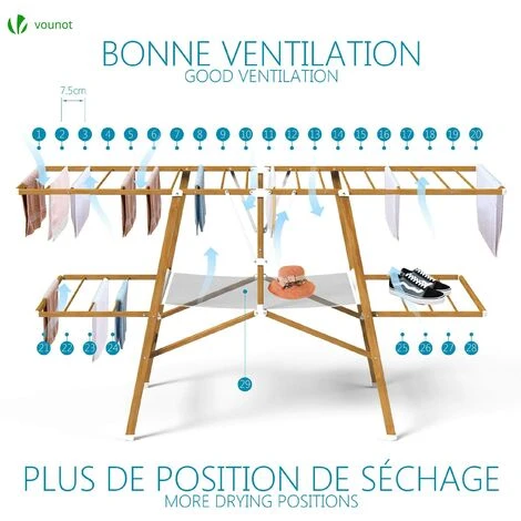 Séchoir à Linge Pliable Grande Capacite 4 Séchoir à Linge Pliable Grande Capacite – Image 2