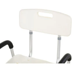 HOMCOM Chaise De Douche Siège De Douche Ergonomique Hauteur Réglable Pieds Antidérapants Dossier Accoudoirs Amovibles Charge Max. 136 Kg Alu HDPE Blanc -Wenko || Grohe || HOMCOM Soldes 14982967 4