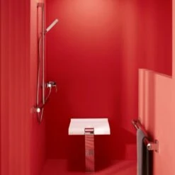 Siège De Douche ARSIS Escamotable Avec Béquille Automatique - Assise Blanche Et Piètement époxy Blanc -Wenko || Grohe || HOMCOM Soldes 1511337 4