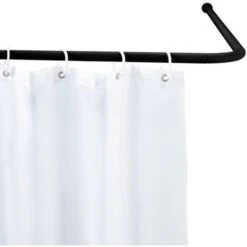 WENKO Barre De Douche Angle Universelle, Tringle Douche Angle, Longueur Adaptable Avec 3 Possibilités De Combinaison, à Percer, Matériel De Fixation Inclus, Aluminium - Plastique, Ø 2 Cm, Noir