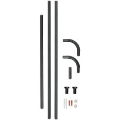 WENKO Barre De Douche Angle Universelle, Tringle Douche Angle, Longueur Adaptable Avec 3 Possibilités De Combinaison, à Percer, Matériel De Fixation Inclus, Aluminium - Plastique, Ø 2 Cm, Noir -Wenko || Grohe || HOMCOM Soldes 15852869 5