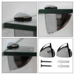 Mucola Tablette En Verre 20x10 Avec Support Bains Tablette De Miroir Tablette De Salle De Bains Support De Fixation -Wenko || Grohe || HOMCOM Soldes 16435558 3