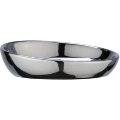 WENKO Porte Savon Céramique Badi, Porte Savon Rond, Céramique, Ø 11,5x3 Cm, Chromé