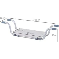 HOMCOM Siège De Baignoire - Siège De Bain Suspendu Réglable - Tabouret De Salle De Bain - Dim. 71-81L X 22l X 18H Cm - Alu. HDPE Blanc -Wenko || Grohe || HOMCOM Soldes 18261298 3