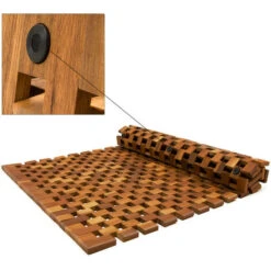 2x Tapis De Salle De Bain - Tapis De Sol Antidérapant En Bois D'acacia - 80x50cm -Wenko || Grohe || HOMCOM Soldes 18474905 3