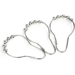 Crochets Anneaux De Rideau De Douche En Acier Inoxydable Chromé -12pcs LangRay -Wenko || Grohe || HOMCOM Soldes 19029191 3