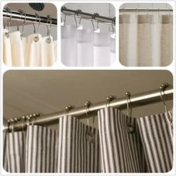 Crochets Anneaux De Rideau De Douche En Acier Inoxydable Chromé -12pcs LangRay -Wenko || Grohe || HOMCOM Soldes 19029191 4