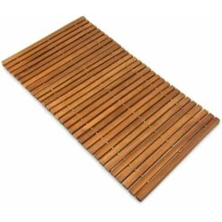 Tapis De Salle De Bain - Tapis De Sol Antidérapant En Bois D''acacia - 80 X 50 Cm Tige