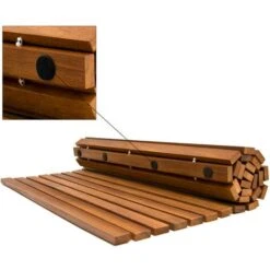 Tapis De Salle De Bain - Tapis De Sol Antidérapant En Bois D''acacia - 80 X 50 Cm Tige -Wenko || Grohe || HOMCOM Soldes 20883286 4