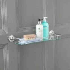 Étagère Salle De Bain Verre & Chrome -Wenko || Grohe || HOMCOM Soldes 2253395 3