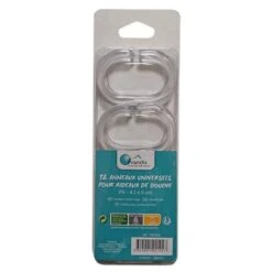 12 Anneaux Pour Rideau De Douche Transparent, 4.1 X 6 Cm Frandis