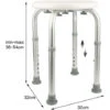 BATHRINS®Tabouret De Douche,Siège De Douche Pliable Et Réglable En Hauteur, Tabouret Pour Bain,Rond,Blanc