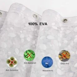 Rideau De Douche, Anti-moisissure, étanche à La Baignoire, 100% EVA, 180 X 180cm Incl. 12 Anneaux De Rideau De Douche -Wenko || Grohe || HOMCOM Soldes 28654520 3
