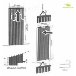 Rideau De Porte En Lanières PVC, Intérieur Et Extérieur, Largeur 90 Cm X Longueur 220 Cm, Plusieurs Modèles Aux Choix - Blanc, Gris, Rouge. -Wenko || Grohe || HOMCOM Soldes 29530155 3