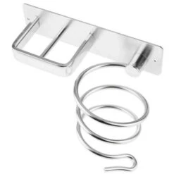 Support Mural De Seche-Cheveux De Salle De Bain Espace En Aluminium Support De Lisseur De Cheveux Stockage Etagere De Salle De Bain Accessoires Argent -Wenko || Grohe || HOMCOM Soldes 32389694 2