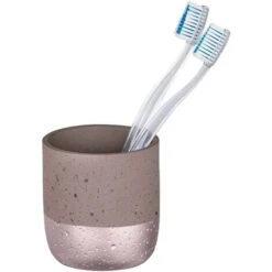 Porte-brosse à Dents Wenko "Mauve" En Céramique Grise Ø8,5 X 9 Cm