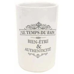 Gobelet Salle De Bain Vintage 11cm Blanc