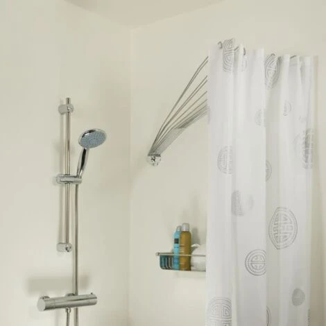 Rail Pour Rideau De Douche Ombrelle D'angle Chrome Sealskin 4 Rail Pour Rideau De Douche Ombrelle D'angle Chrome Sealskin – Image 2