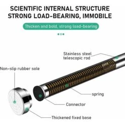 Tringle à Rideau De Douche Télescopique 40-50 Cm En Acier Inoxydable - Barre Télescopique Extensible Sans Perçage - Longueur Réglable Pour Armoire, Salle De Bain, Fenêtres, Portes -Wenko || Grohe || HOMCOM Soldes 36144218 3