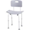 HOMCOM Chaise De Douche Siège De Douche Ergonomique Hauteur Réglable Pieds Antidérapants Charge Max. 136 Kg Alu HDPE Gris
