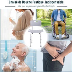 HOMCOM Chaise De Douche Siège De Douche Ergonomique Hauteur Réglable Pieds Antidérapants Charge Max. 136 Kg Alu HDPE Gris 9 HOMCOM Chaise De Douche Siège De Douche Ergonomique Hauteur Réglable Pieds Antidérapants Charge Max. 136 Kg Alu HDPE Gris -Wenko || Grohe || HOMCOM Soldes 36695941 3