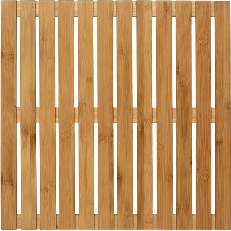 WENKO Caillebotis Bois Bambou, Tapis De Bain Bambou, 50x50 Cm, Lot De 2 éponges Offertes 4 WENKO Caillebotis Bois Bambou, Tapis De Bain Bambou, 50x50 Cm, Lot De 2 éponges Offertes – Image 2