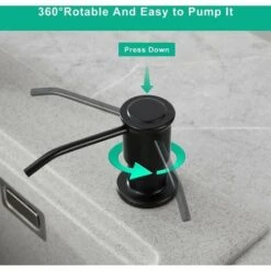 Faustina Distributeur De Savon Encastrable, Distributeur Savon Evier Cuisine, Distributeur Savon Integre Avec Bouteille 500ML Et Ensemble De Rallonge De 1,0 M, Recharge Du Haut, Noir -Wenko || Grohe || HOMCOM Soldes 41443592 4