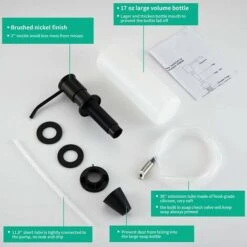 Faustina Distributeur De Savon Encastrable, Distributeur Savon Evier Cuisine, Distributeur Savon Integre Avec Bouteille 500ML Et Ensemble De Rallonge De 1,0 M, Recharge Du Haut, Noir -Wenko || Grohe || HOMCOM Soldes 41443592 5