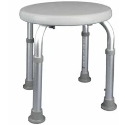 Siège, Tabouret De Douche Rond Réglable En Hauteur - Blanc - Vivezen