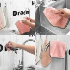 Essuie-mains 8 Pcs Absorbantes Serviette En Velours Corail Do à Suspendre Pour Cuisine Et Salle De Bain Douces Et Serviettes De Toilette Pour Le Visage 25cmX25cm Versailles(Rose/vert Clair/poudre De V 9 Essuie-mains 8 Pcs Absorbantes Serviette En Velours Corail Do à Suspendre Pour Cuisine Et Salle De Bain Douces Et Serviettes De Toilette Pour Le Visage 25cmX25cm Versailles(Rose/vert Clair/poudre De V -Wenko || Grohe || HOMCOM Soldes 42301039 3