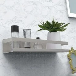 Étagère De Douche Sans Perçage, Étagère Salle De Bain Acier Inoxydable SUS304, Auto-Adhésif, Brossé 30 Cm -Wenko || Grohe || HOMCOM Soldes 42741580 2