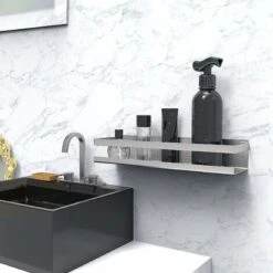 Étagère De Douche Sans Perçage, Étagère Salle De Bain Acier Inoxydable SUS304, Auto-Adhésif, Brossé 30 Cm -Wenko || Grohe || HOMCOM Soldes 42741580 3