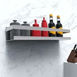 Étagère De Douche Sans Perçage, Étagère Salle De Bain Acier Inoxydable SUS304, Auto-Adhésif, Brossé 30 Cm -Wenko || Grohe || HOMCOM Soldes 42741580 4