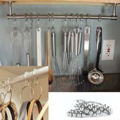 Macaron 24pcs Anneaux De Douche Gourd, Anneau Rideau Douche Chrome En Lisse Métal De Haute Qualité Avec à Billes Glissant Pour Barre De Douche -Wenko || Grohe || HOMCOM Soldes 44934531 4