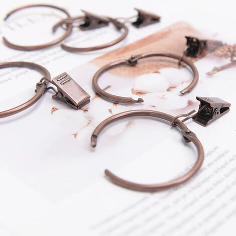 Macaron Ensemble De 24 Anneaux De Rideau En Fer Anneaux De Rideau De Douche-Cuivre 38mm 4 Macaron Ensemble De 24 Anneaux De Rideau En Fer Anneaux De Rideau De Douche-Cuivre 38mm – Image 2