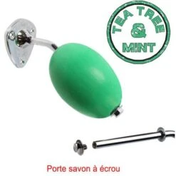 Savon Rotatif Vert ''Tea Tree And Mint'' Provendi Avec Porte-savon à écrou Chromé -Wenko || Grohe || HOMCOM Soldes 4516664 5