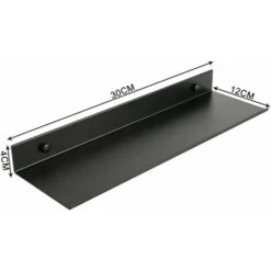 Étagère Murale Flottante Salle De Bain Étagère Rectangulaire En Aluminium Mat Tablette Murale Robuste Ultra-Mince Support De Rangement Mural Élégant Pour Cosmétiques Noir (30cm) -Wenko || Grohe || HOMCOM Soldes 47523664 5