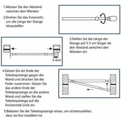 Barre Télescopique En Acier Inoxydable Barre De Rideau De Douche Sans Perçage - Réglable Par Rotation - Plus Ferme Et Plus Sûre Que Tringle De Douche, Tringle à Vêtements. (65-100CM) -Wenko || Grohe || HOMCOM Soldes 47747048 4