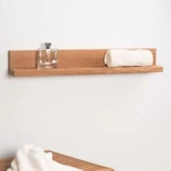 Tablette étagère Camélia Salle De Bain En Teck Massif 70cm -Wenko || Grohe || HOMCOM Soldes 479639 3