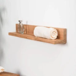 Tablette étagère Camélia Salle De Bain En Teck Massif 70cm -Wenko || Grohe || HOMCOM Soldes 479639 4