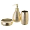 Lot De Distributeur Porte-savon Et Porte-brosse à Dents En Céramique Contemporaine Dorée -Wenko || Grohe || HOMCOM Soldes 49728430 1