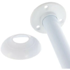 TENDANCE - Barre De Douche Tringle Incurvée 90 X 90 Cm En Aluminium Blanc -Wenko || Grohe || HOMCOM Soldes 50907556 3