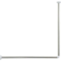 TENDANCE - Barre De Douche Tringle D'angle 80 X 80 Cm En Acier Inoxydable