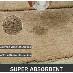 Tapis De Bain Absorbants Beige, 53 X 86 Cm+50 X 50 Cm Microfibre Set De Tapis Toilette Antid¨¦rapant Absorbants Lavable Tapis De Bain Et Contour WC ,Turquoise -Wenko || Grohe || HOMCOM Soldes 51204144 4