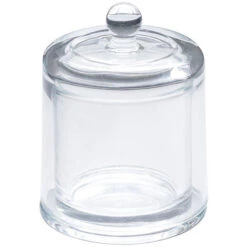 Compactor, Boîte Pour Cotons Et Cotons-Tiges Avec Couvercle, Transparent, Dimensions: 9 X 12 Cm,Irisfr