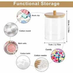 Porte Coton Tige, Distributeur Coton, 3 Pièce Boite A Coton,avec Couvercle En Bois, étanche à La Poussière Et à Lhumidité, Pour Salon, Chambre Coucher, Salle De Bain，Starlight -Wenko || Grohe || HOMCOM Soldes 52065490 2