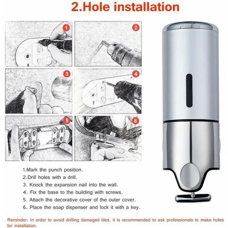 Distributeur Savon Liquide En Plastique Résistant à L'usure Et Aux Chutes Bo?te De Désinfectant Murale Pour Toilettes 400ml 4 Distributeur Savon Liquide En Plastique Résistant à L'usure Et Aux Chutes Bo?te De Désinfectant Murale Pour Toilettes 400ml – Image 2